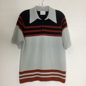 Donegal Coleseta Vintage 1960 Bubble Knit Shirt Lg